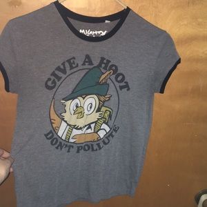 "give a hoot don't pollute" graphic tee